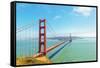 View of Golden Gate Bridge, San Francisco, California, North America-Marco Simoni-Framed Stretched Canvas