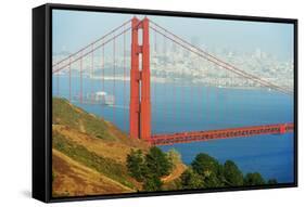 View of Golden Gate Bridge, San Francisco, California, North America-Marco Simoni-Framed Stretched Canvas