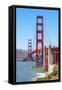 View of Golden Gate Bridge, San Francisco, California, North America-Marco Simoni-Framed Stretched Canvas