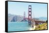 View of Golden Gate Bridge, San Francisco, California, North America-Marco Simoni-Framed Stretched Canvas