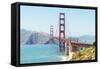 View of Golden Gate Bridge, San Francisco, California, North America-Marco Simoni-Framed Stretched Canvas