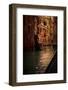 View of Gondola with Gondolier at Narrow Street of City. Venice-PH.OK-Framed Photographic Print