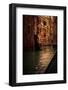 View of Gondola with Gondolier at Narrow Street of City. Venice-PH.OK-Framed Photographic Print