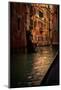 View of Gondola with Gondolier at Narrow Street of City. Venice-PH.OK-Mounted Photographic Print