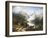 View of Gosau Lake near Salzburg-August Wilhelm Leu-Framed Giclee Print