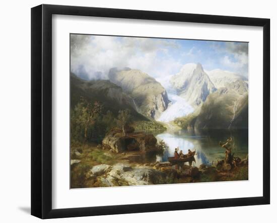 View of Gosau Lake near Salzburg-August Wilhelm Leu-Framed Giclee Print