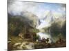 View of Gosau Lake near Salzburg-August Wilhelm Leu-Mounted Giclee Print