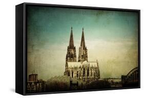 View of Gothic Cathedral in Cologne, Germany-ilolab-Framed Stretched Canvas