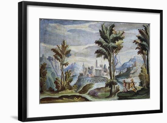 View of Graffignano, 1592-Tarquinio Ligustri-Framed Giclee Print