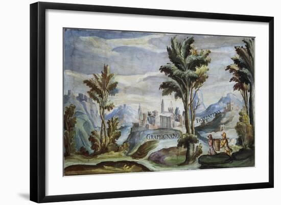 View of Graffignano, 1592-Tarquinio Ligustri-Framed Giclee Print