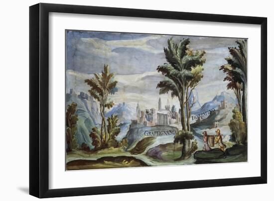 View of Graffignano, 1592-Tarquinio Ligustri-Framed Giclee Print