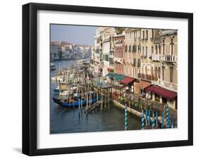 View of Grand Canal and Riva Del Vin from Rialto Bridge, Venice, Veneto, Italy-Martin Child-Framed Photographic Print