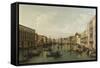 View of Grand Canal with the Palazzi Foscari and Moro Lin-Bernardo Bellotto-Framed Stretched Canvas