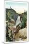 View of Great Falls from Red Rock, Yellowstone National Park, Wyoming-Lantern Press-Mounted Art Print