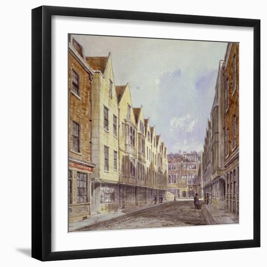 View of Great Winchester Street with Winchester Place Visible in the Distance, London, 1839-Robert Blemmell Schnebbelie-Framed Giclee Print