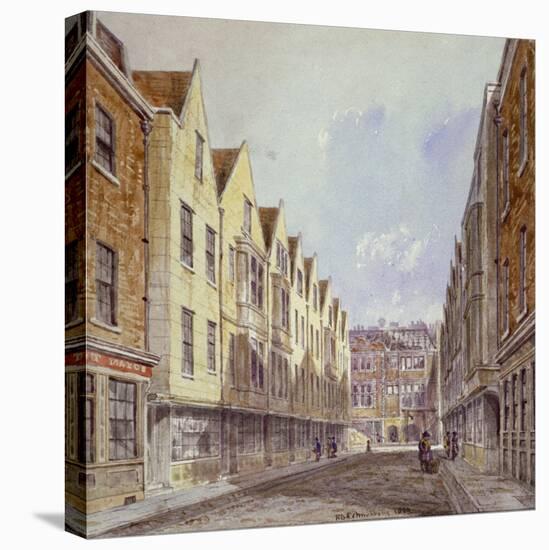 View of Great Winchester Street with Winchester Place Visible in the Distance, London, 1839-Robert Blemmell Schnebbelie-Stretched Canvas