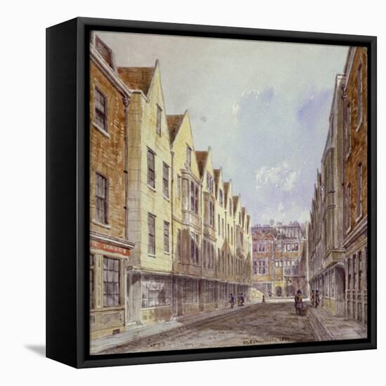 View of Great Winchester Street with Winchester Place Visible in the Distance, London, 1839-Robert Blemmell Schnebbelie-Framed Stretched Canvas