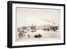 View of Greenwich across the River Thames, London, C1841-William Parrott-Framed Giclee Print