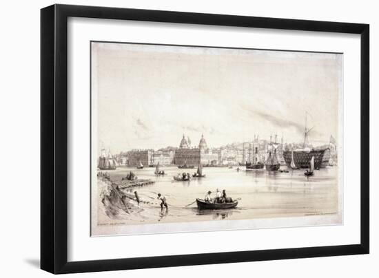 View of Greenwich across the River Thames, London, C1841-William Parrott-Framed Giclee Print