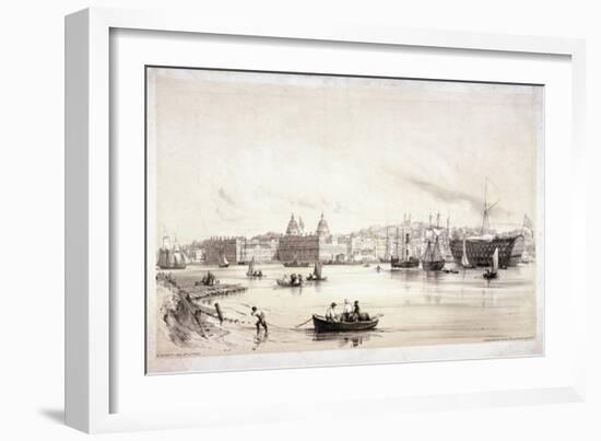 View of Greenwich across the River Thames, London, C1841-William Parrott-Framed Giclee Print