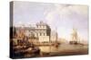 View of Greenwich Hospital, from the North Bank of the Thames, 1835, with Fishing Activities on The-George the Elder Chambers-Stretched Canvas