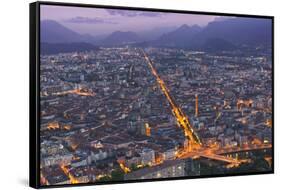 View of Grenoble at Dusk-Jon Hicks-Framed Stretched Canvas