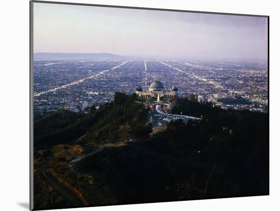 View of Griffith Observatory and Beyond-null-Mounted Photographic Print