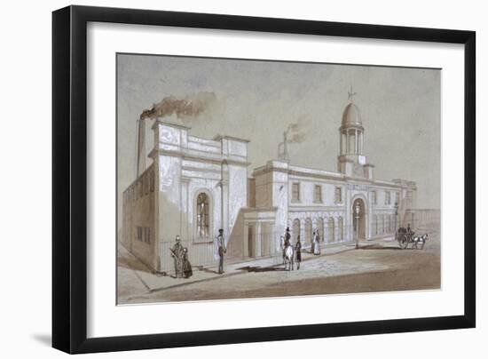 View of Grimble and Booth's Distillery on Albany Street, St Pancras, London, C1830-E Noyce-Framed Giclee Print