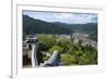 View of Gujo Hachiman cityscape with the castle, Japan-Keren Su-Framed Premium Photographic Print