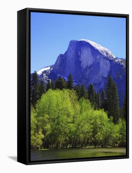 View of Half Dome Rock and Merced River, Yosemite National Park, California, Usa-Dennis Flaherty-Framed Stretched Canvas