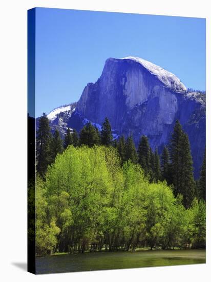 View of Half Dome Rock and Merced River, Yosemite National Park, California, Usa-Dennis Flaherty-Stretched Canvas