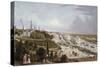 View of Hamburg and its River Port on Elbe, 1855,. Germany, 19th Century-null-Stretched Canvas