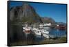 View of Hamnoya Harbour, Lofoten Islands, Nordland, Norway, Scandinavia, Europe-Ethel Davies-Framed Stretched Canvas