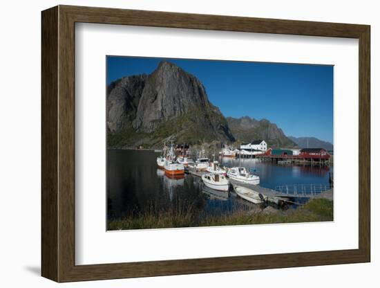 View of Hamnoya Harbour, Lofoten Islands, Nordland, Norway, Scandinavia, Europe-Ethel Davies-Framed Photographic Print