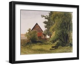 View of Hampstead with a Barn on the Left, Hampstead, Camden, London, 1842-Edmund Marks-Framed Giclee Print
