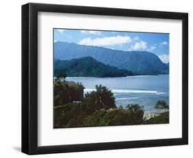 View of Hanalei Bay and Bali Hai from the Princeville Hotel, Kauai, Hawaii, USA-Charles Sleicher-Framed Photographic Print