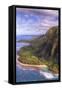 View of Hanalei from Na Pali Coast, Kauai Hawaii-Vincent James-Framed Stretched Canvas