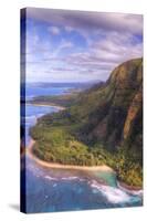 View of Hanalei from Na Pali Coast, Kauai Hawaii-Vincent James-Stretched Canvas