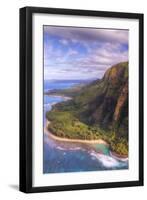 View of Hanalei from Na Pali Coast, Kauai Hawaii-Vincent James-Framed Premium Photographic Print