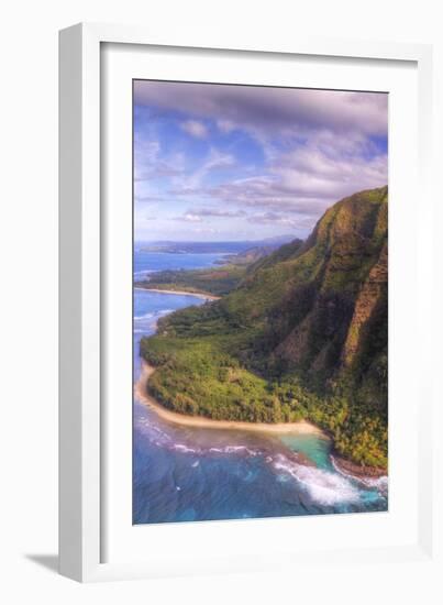 View of Hanalei from Na Pali Coast, Kauai Hawaii-Vincent James-Framed Photographic Print