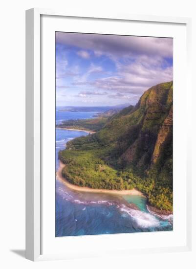 View of Hanalei from Na Pali Coast, Kauai Hawaii-Vincent James-Framed Photographic Print