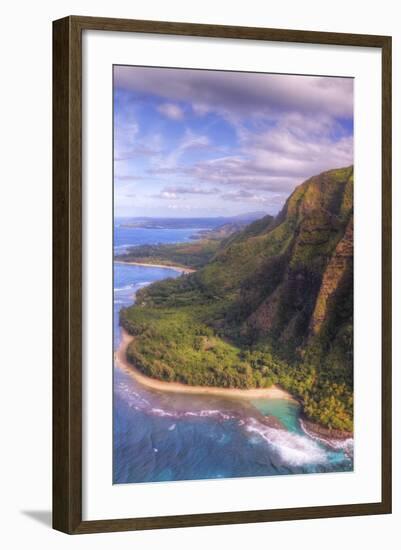 View of Hanalei from Na Pali Coast, Kauai Hawaii-Vincent James-Framed Photographic Print