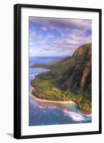 View of Hanalei from Na Pali Coast, Kauai Hawaii-Vincent James-Framed Photographic Print