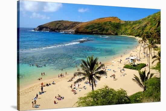 View of Hanauma Bay, Island of Oahu, Hawaii, USA-null-Stretched Canvas