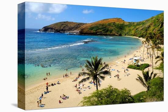 View of Hanauma Bay, Island of Oahu, Hawaii, USA-null-Stretched Canvas