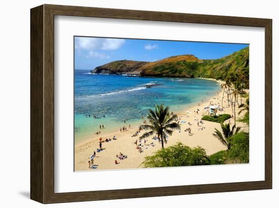 View of Hanauma Bay, Island of Oahu, Hawaii, USA-null-Framed Art Print