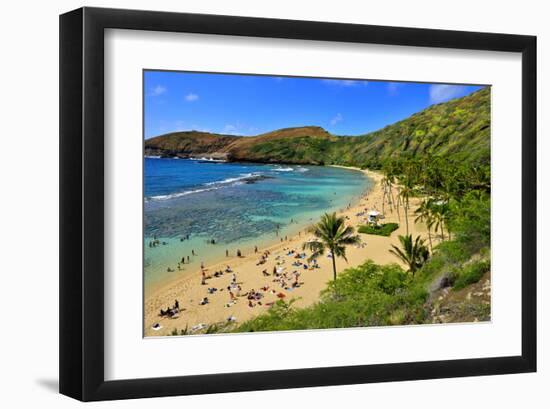 View of Hanauma Bay, Island of Oahu, Hawaii, USA-null-Framed Art Print