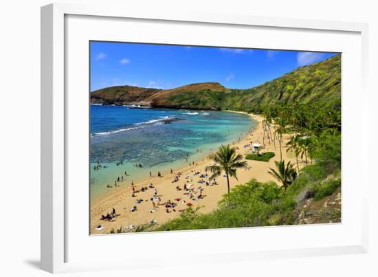 View of Hanauma Bay, Island of Oahu, Hawaii, USA-null-Framed Art Print