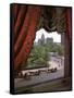 View of Handsome Cab Horse Drawn Carriages Outside the Plaza Hotel-Dmitri Kessel-Framed Stretched Canvas