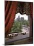 View of Handsome Cab Horse Drawn Carriages Outside the Plaza Hotel-Dmitri Kessel-Mounted Photographic Print